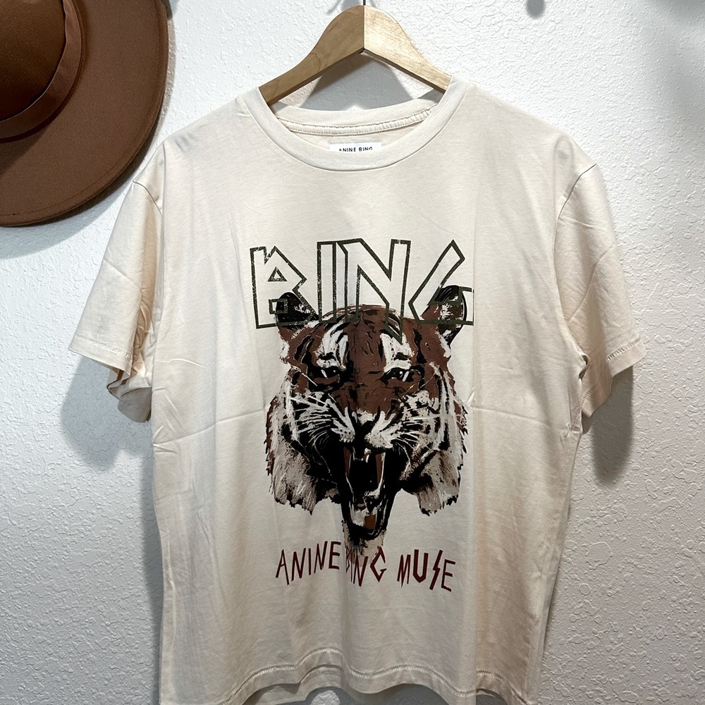 Anine Bing Muse Tiger Tee Small Oversized NWOT